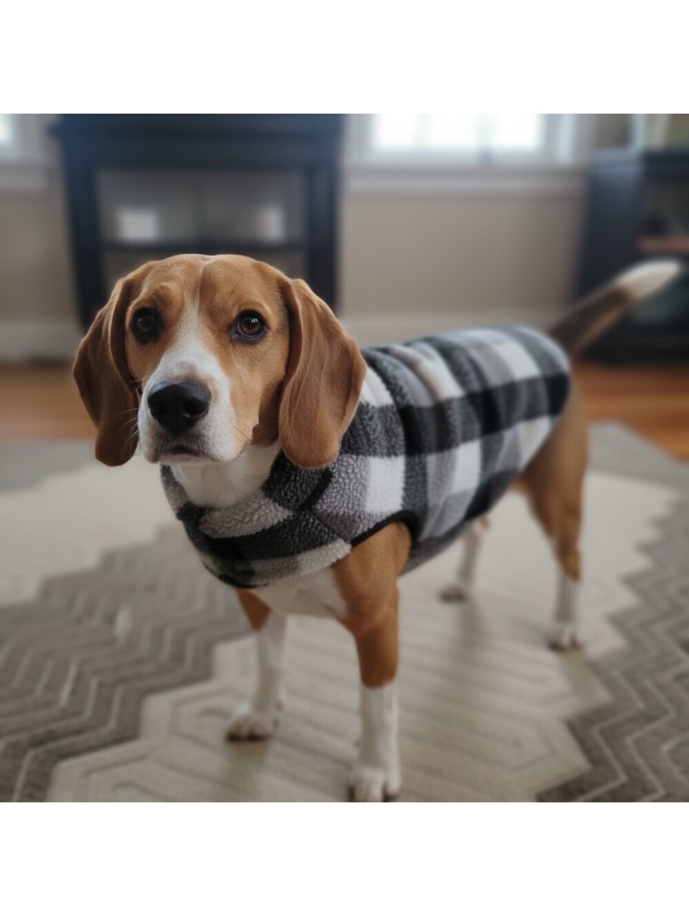 Fuzzyard Lumberjack Fleece Dog Jacket Plaid Pattern Sz 5.